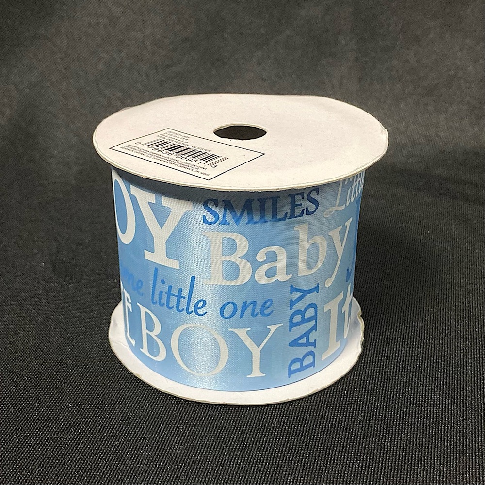 Offray Glossy Blue Baby Boy Baby Shower Gift Ribbon 2.5” x 180”